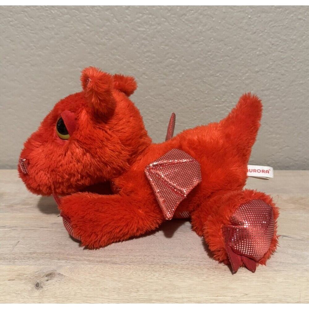 Aurora Sparkle Tales Flame Red Baby Dragon Plush Toy Stuffed Animal 11” - Picture 2 of 7